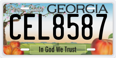 GA license plate CEL8587