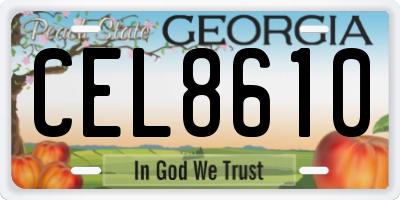 GA license plate CEL8610