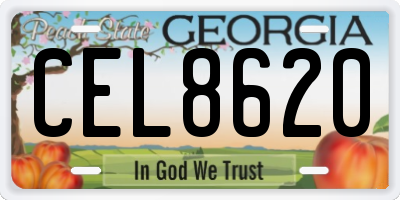 GA license plate CEL8620