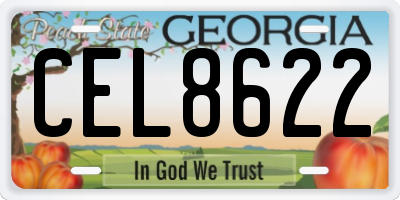 GA license plate CEL8622