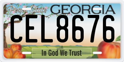 GA license plate CEL8676