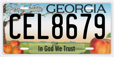 GA license plate CEL8679