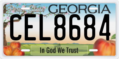 GA license plate CEL8684