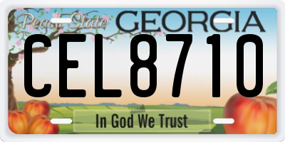 GA license plate CEL8710