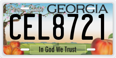 GA license plate CEL8721