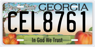 GA license plate CEL8761