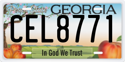 GA license plate CEL8771
