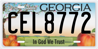 GA license plate CEL8772