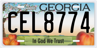 GA license plate CEL8774