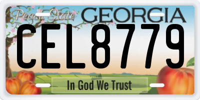 GA license plate CEL8779