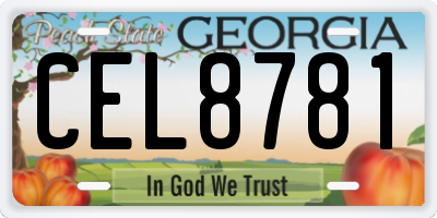 GA license plate CEL8781