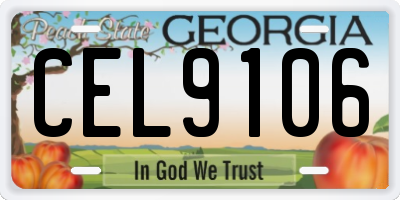 GA license plate CEL9106