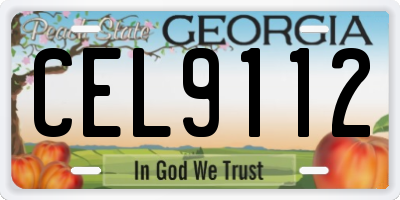 GA license plate CEL9112