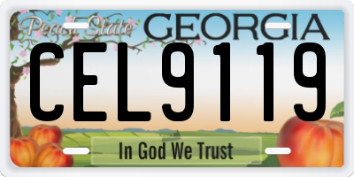 GA license plate CEL9119