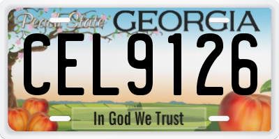 GA license plate CEL9126