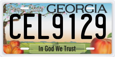 GA license plate CEL9129