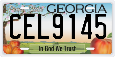 GA license plate CEL9145