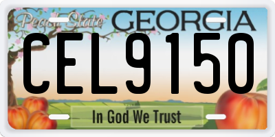 GA license plate CEL9150