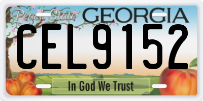 GA license plate CEL9152