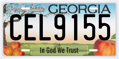 GA license plate CEL9155