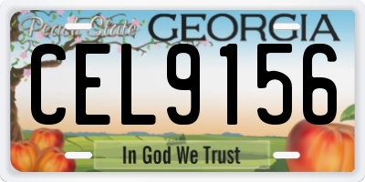 GA license plate CEL9156