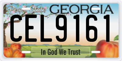 GA license plate CEL9161