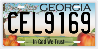 GA license plate CEL9169