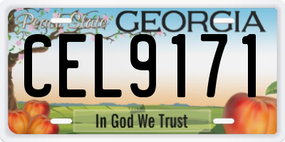 GA license plate CEL9171