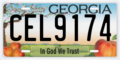 GA license plate CEL9174