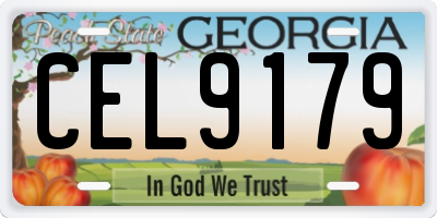 GA license plate CEL9179