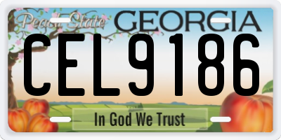 GA license plate CEL9186