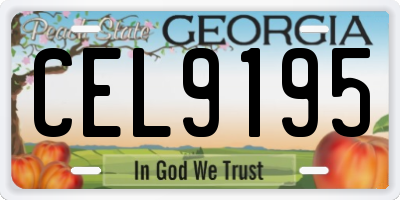 GA license plate CEL9195