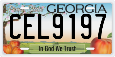 GA license plate CEL9197