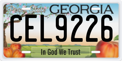 GA license plate CEL9226