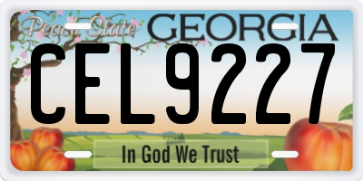 GA license plate CEL9227