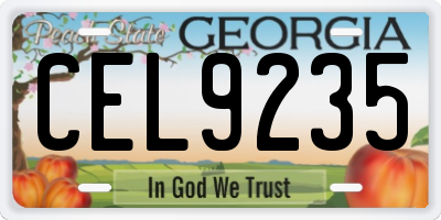 GA license plate CEL9235