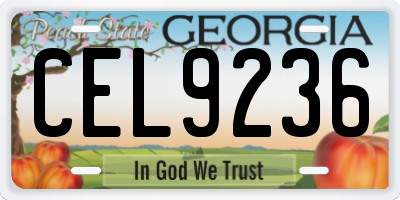 GA license plate CEL9236