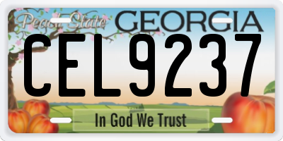 GA license plate CEL9237
