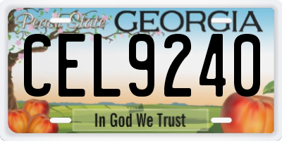 GA license plate CEL9240