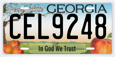 GA license plate CEL9248