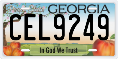 GA license plate CEL9249