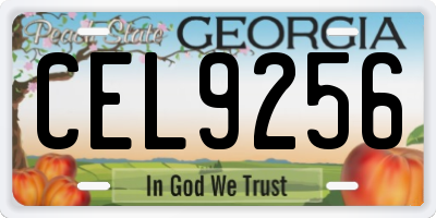 GA license plate CEL9256
