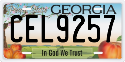 GA license plate CEL9257