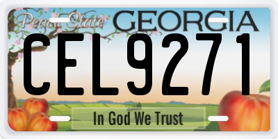 GA license plate CEL9271