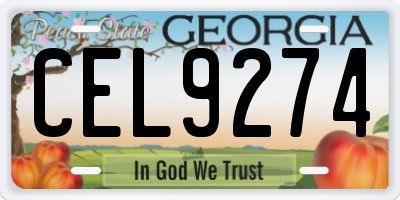 GA license plate CEL9274