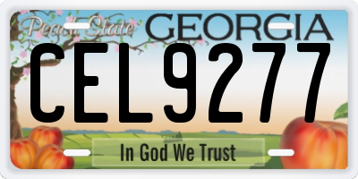 GA license plate CEL9277