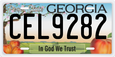 GA license plate CEL9282