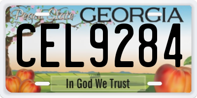 GA license plate CEL9284