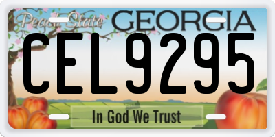 GA license plate CEL9295