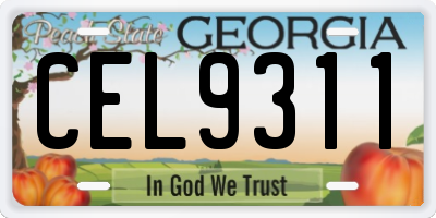 GA license plate CEL9311